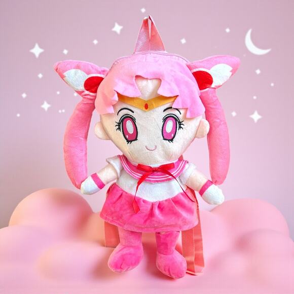 Anime Plush Doll Sailor Moon Chibi Moon Chibiusa Backpack Shoulder Bag - Picture 1 of 4